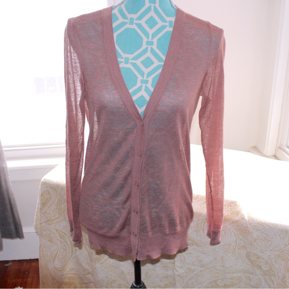 Loft mauve lightweight cardigan